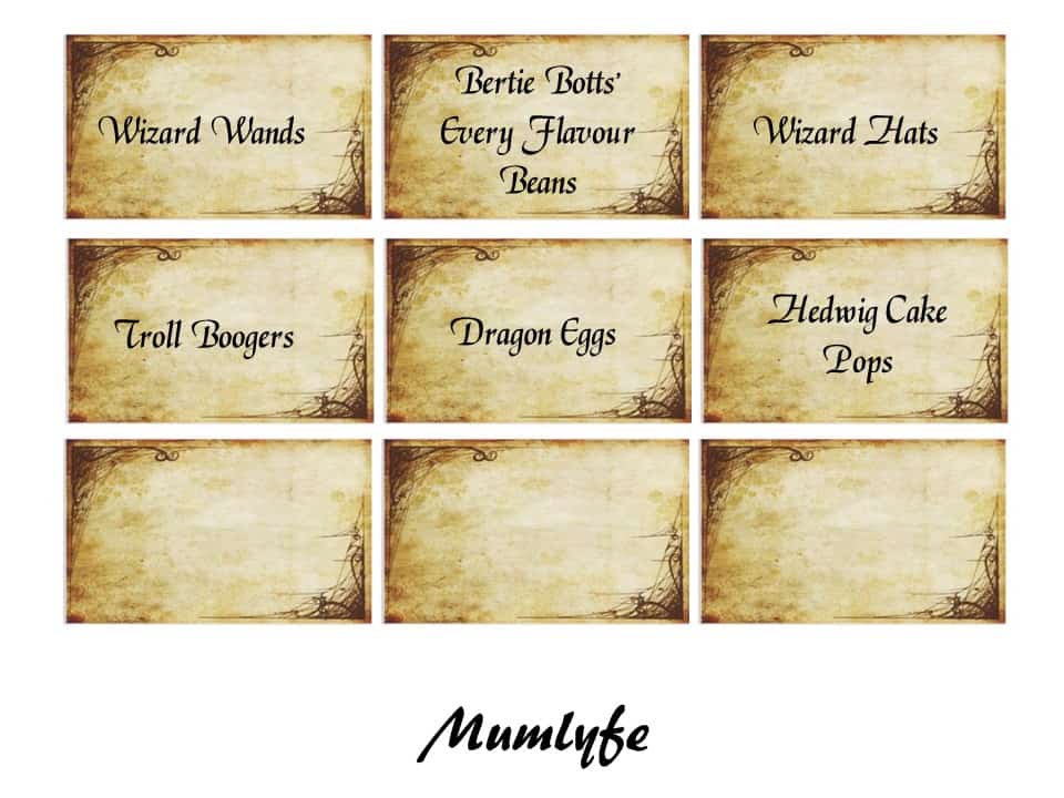 Harry Potter food labels to download and print | Mumlyfe