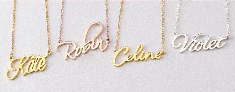 Nameplate necklaces