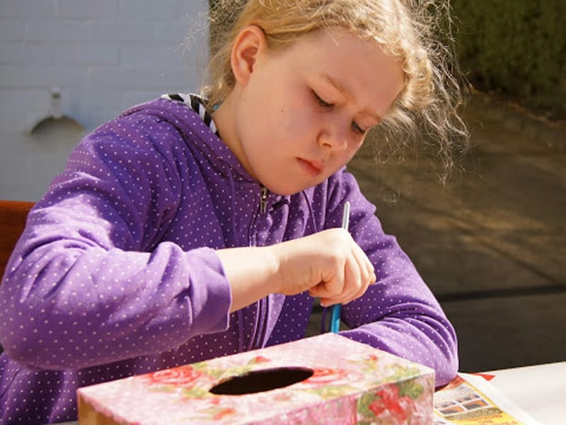 Easy decoupage activity for tweens that will keep them happy for hours